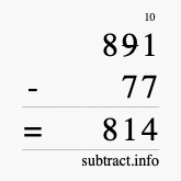 Calculate 891 minus 77 using long subtraction