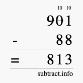 Calculate 901 minus 88 using long subtraction