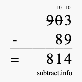 Calculate 903 minus 89 using long subtraction