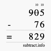 Calculate 905 minus 76 using long subtraction