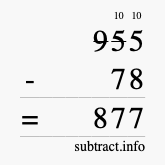 Calculate 955 minus 78 using long subtraction