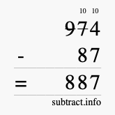 Calculate 974 minus 87 using long subtraction