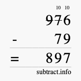 Calculate 976 minus 79 using long subtraction