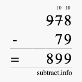 Calculate 978 minus 79 using long subtraction