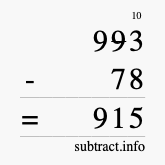 Calculate 993 minus 78 using long subtraction