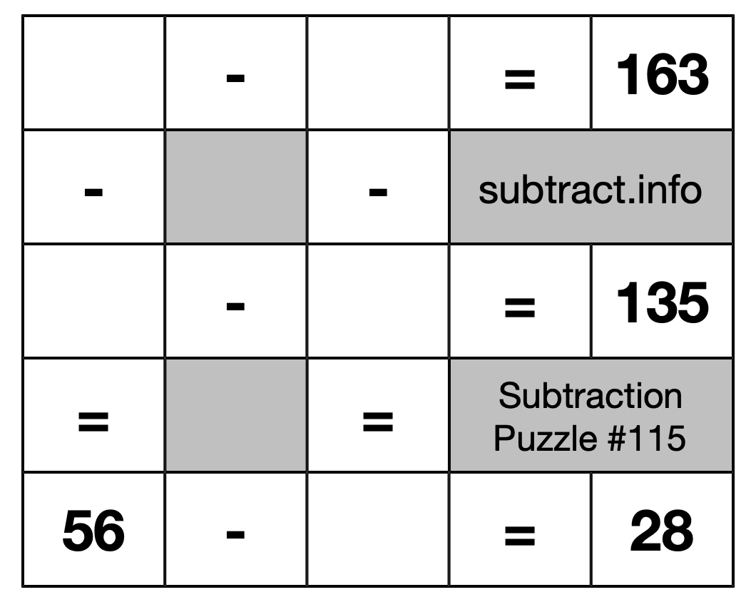 Subtraction Puzzle #115