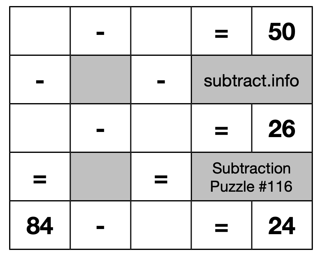 Subtraction Puzzle #116