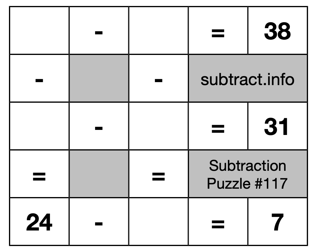 Subtraction Puzzle #117