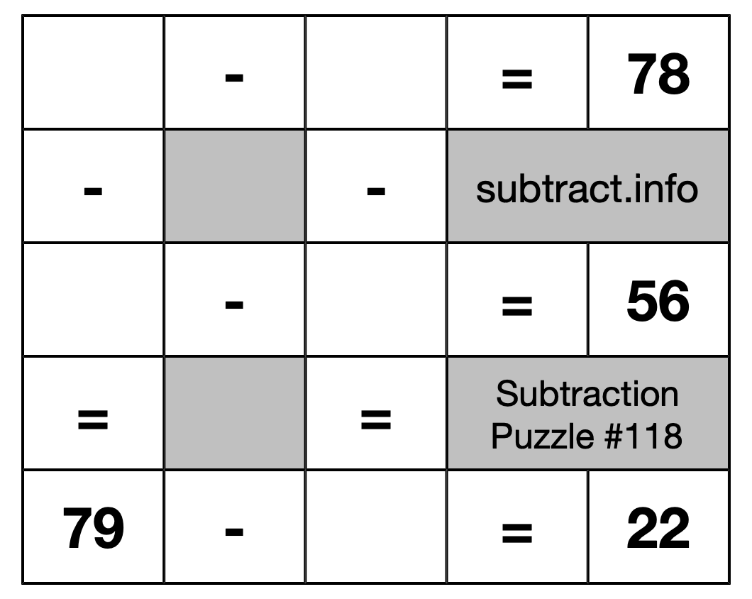 Subtraction Puzzle #118