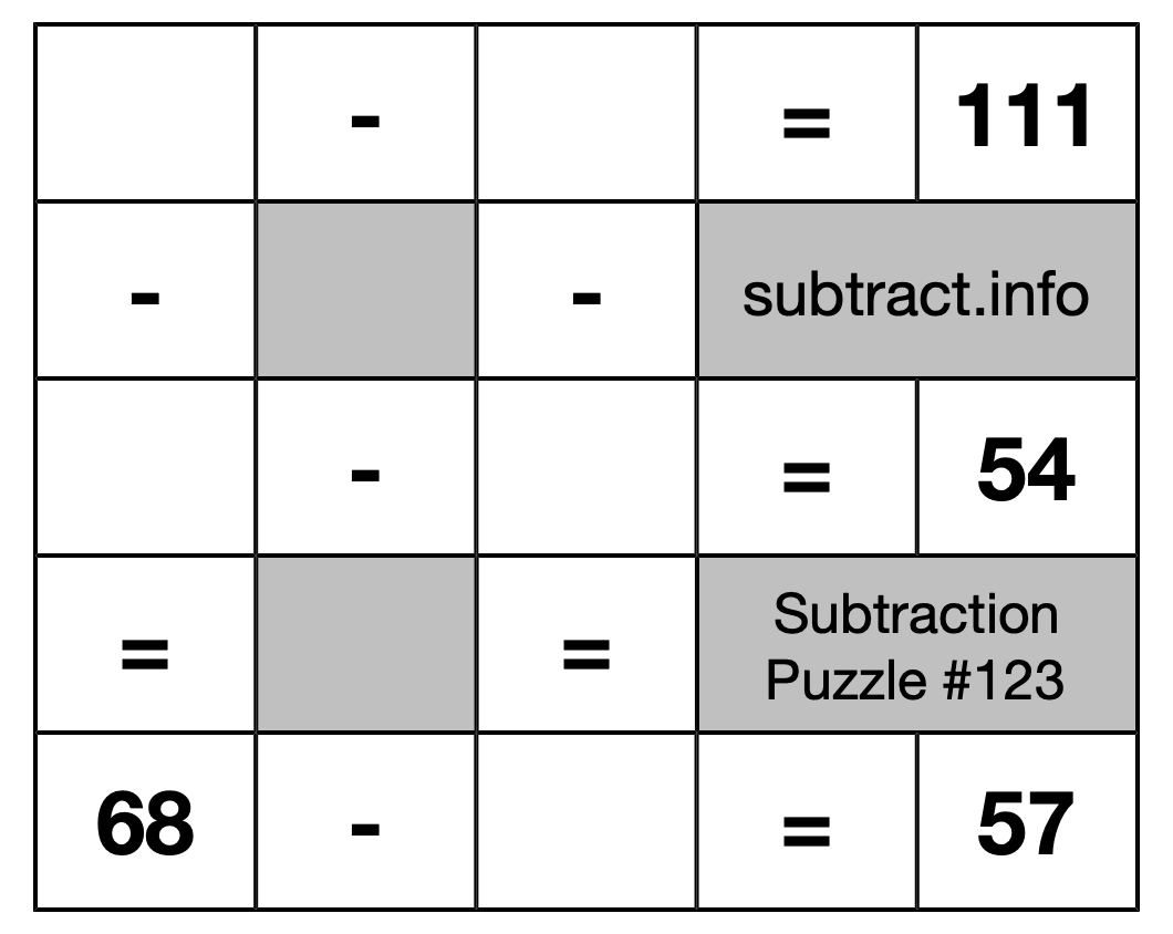 Subtraction Puzzle #123