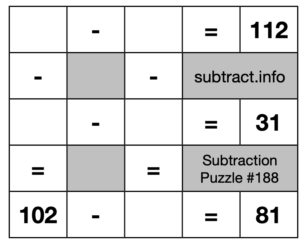 Subtraction Puzzle #188