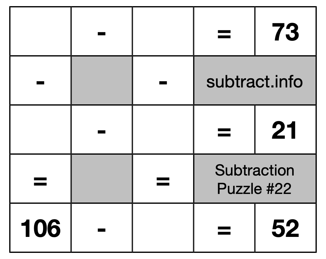 Subtraction Puzzle #22