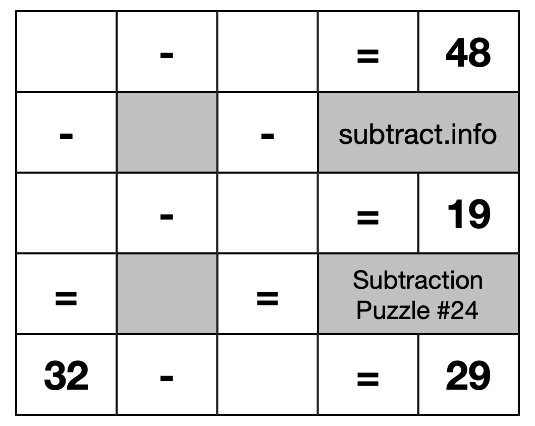 Subtraction Puzzle #24