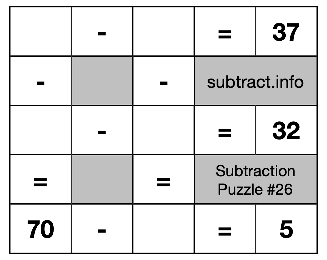 Subtraction Puzzle #26