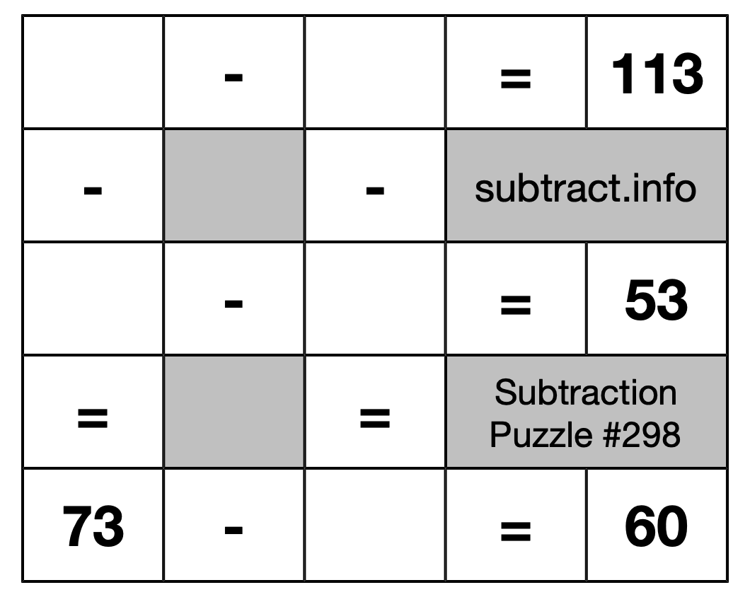 Subtraction Puzzle #298