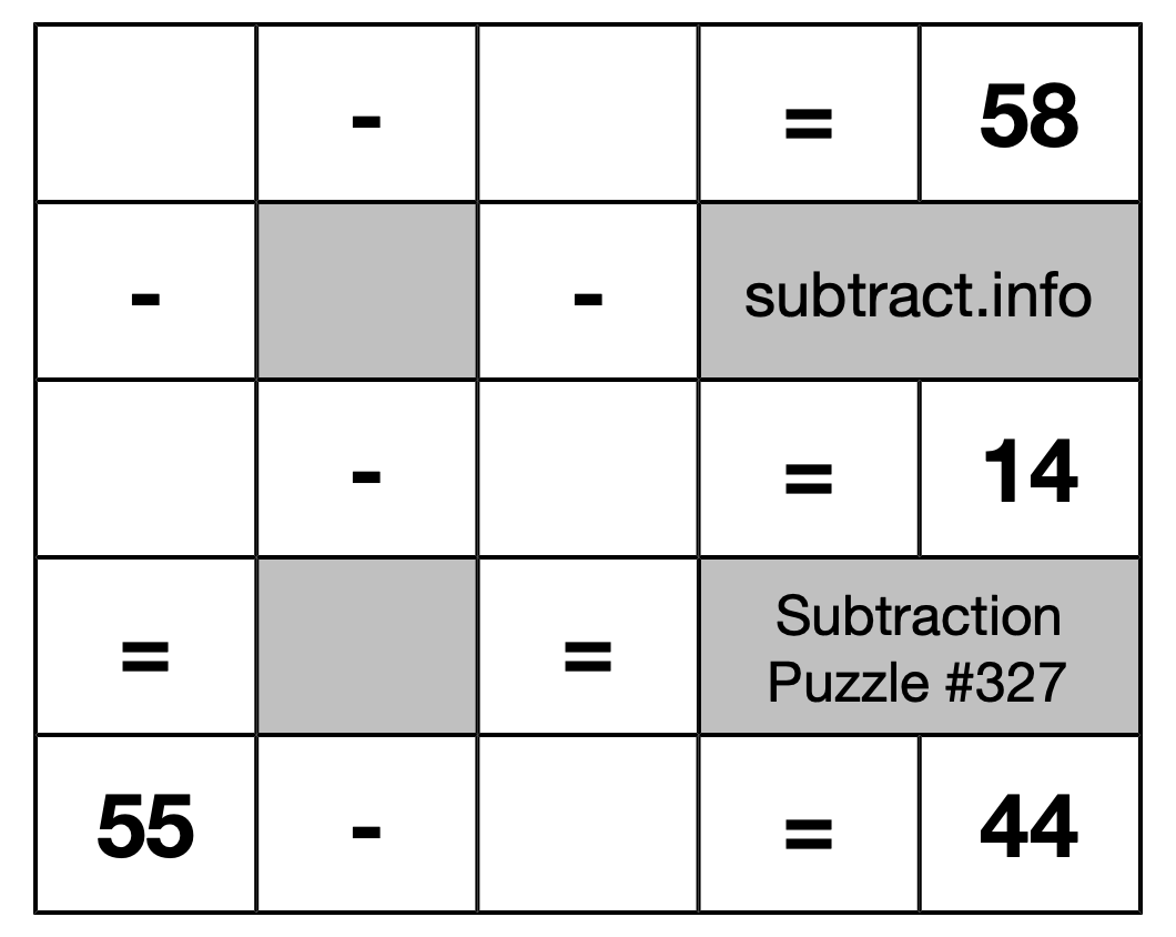 Subtraction Puzzle #327
