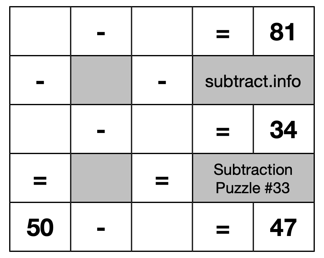 Subtraction Puzzle #33