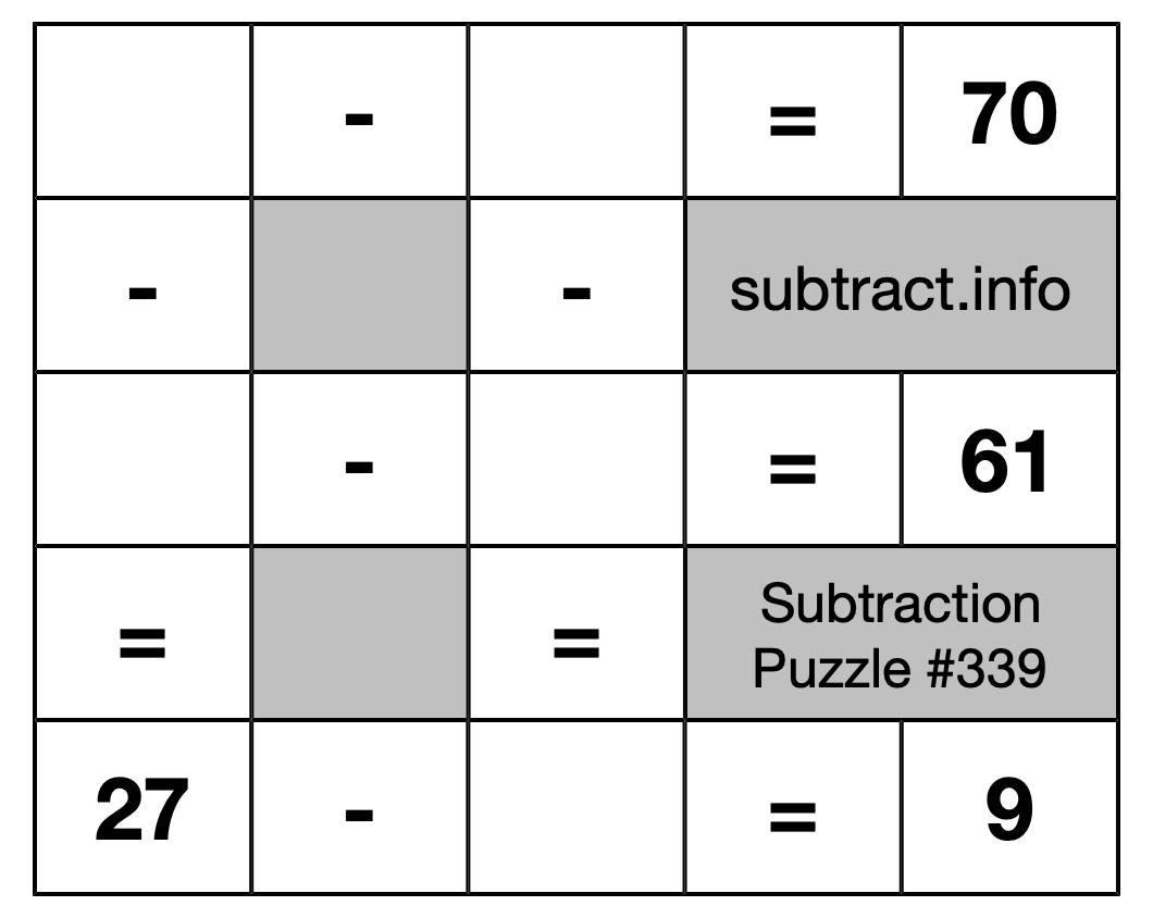 Subtraction Puzzle #339