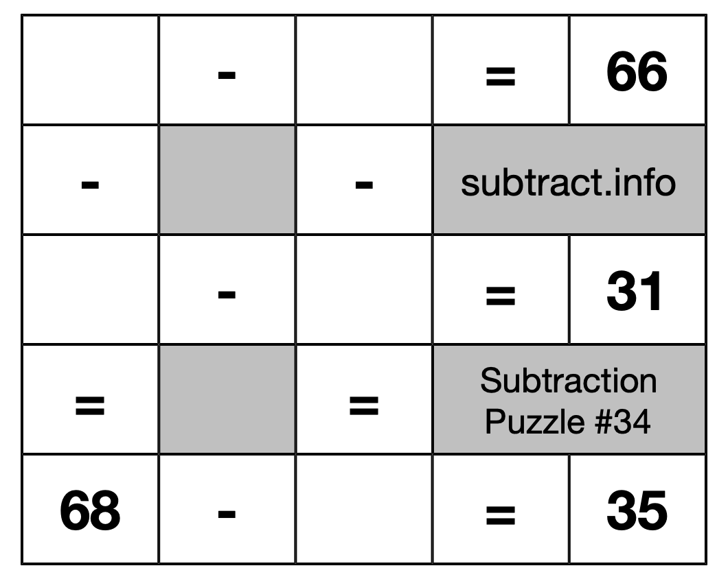 Subtraction Puzzle #34