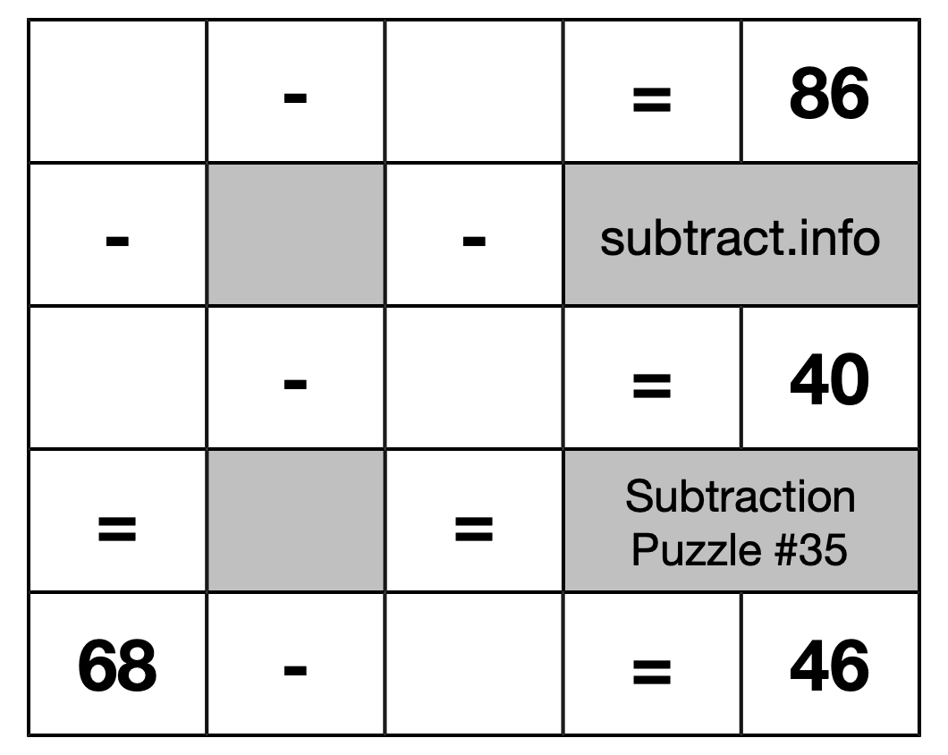 Subtraction Puzzle #35