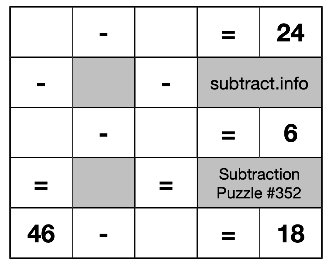 Subtraction Puzzle #352