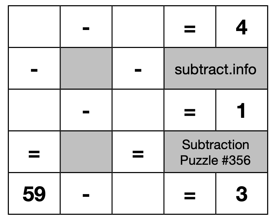 Subtraction Puzzle #356