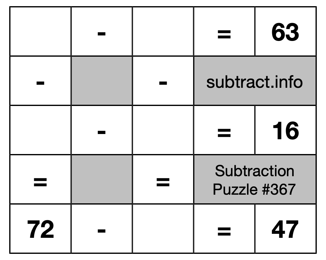 Subtraction Puzzle #367