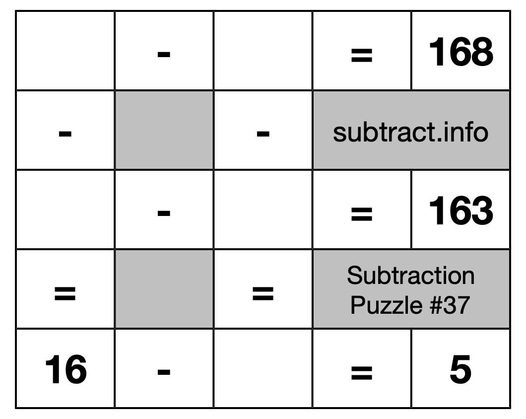 Subtraction Puzzle #37