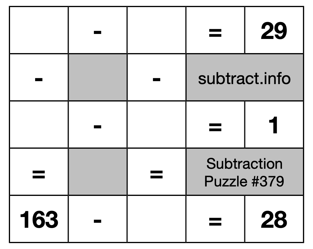 Subtraction Puzzle #379