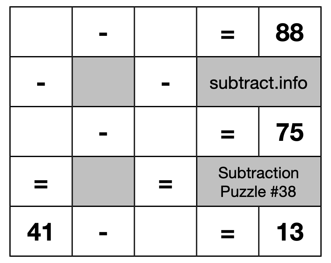 Subtraction Puzzle #38