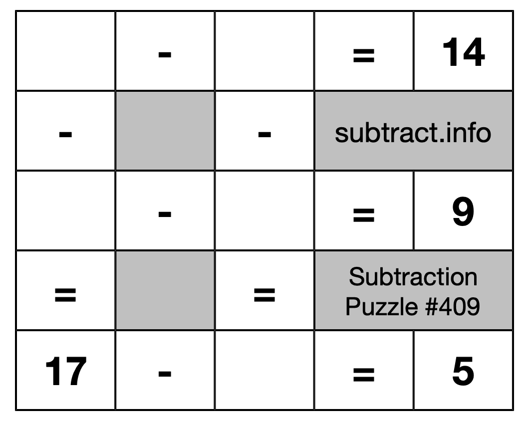 Subtraction Puzzle #409