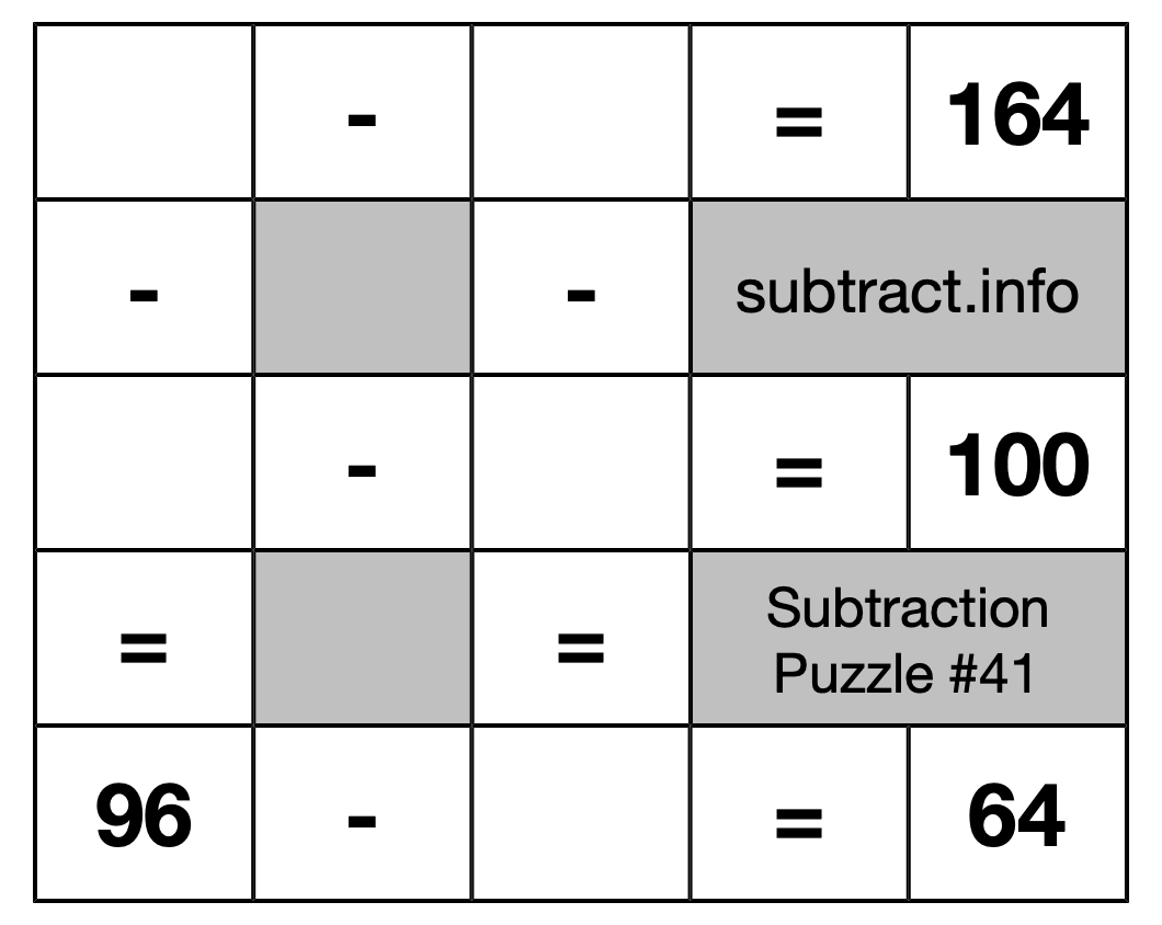 Subtraction Puzzle #41