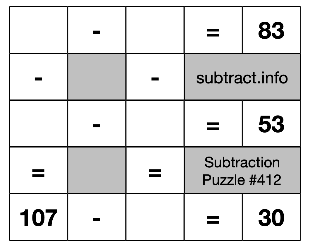 Subtraction Puzzle #412