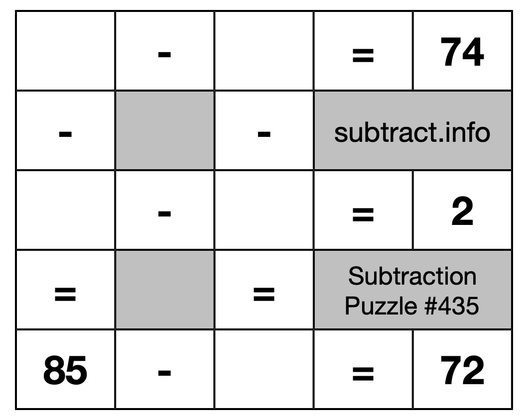 Subtraction Puzzle #435