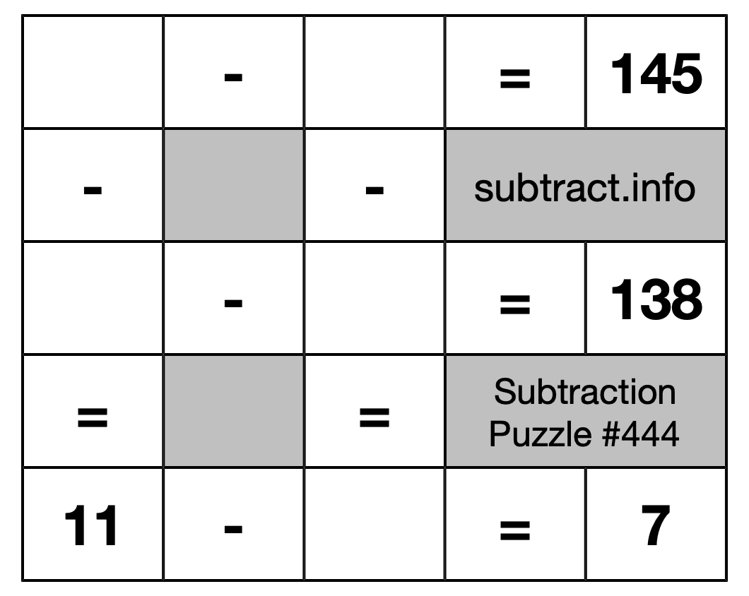 Subtraction Puzzle #444