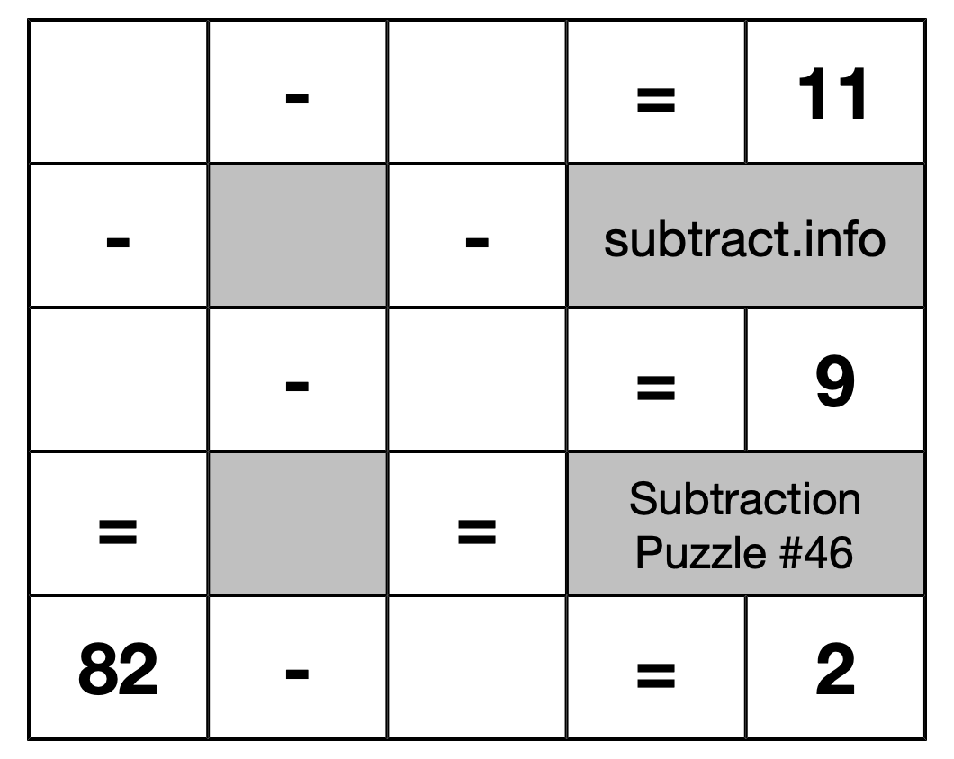 Subtraction Puzzle #46