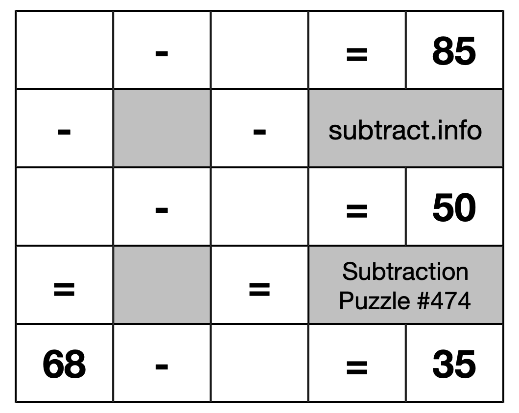 Subtraction Puzzle #474