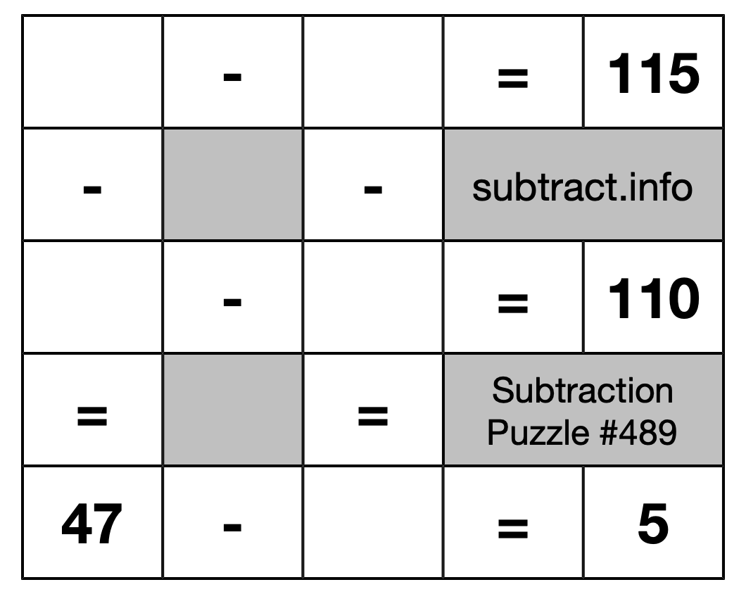 Subtraction Puzzle #489