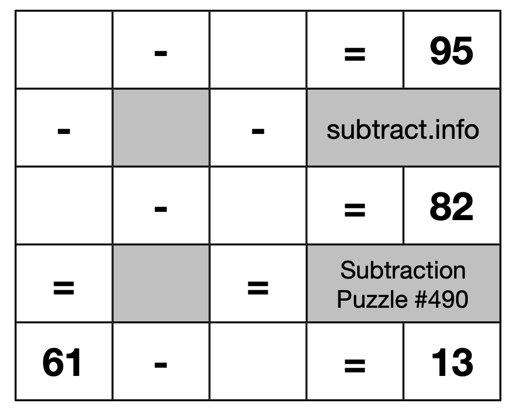 Subtraction Puzzle #490