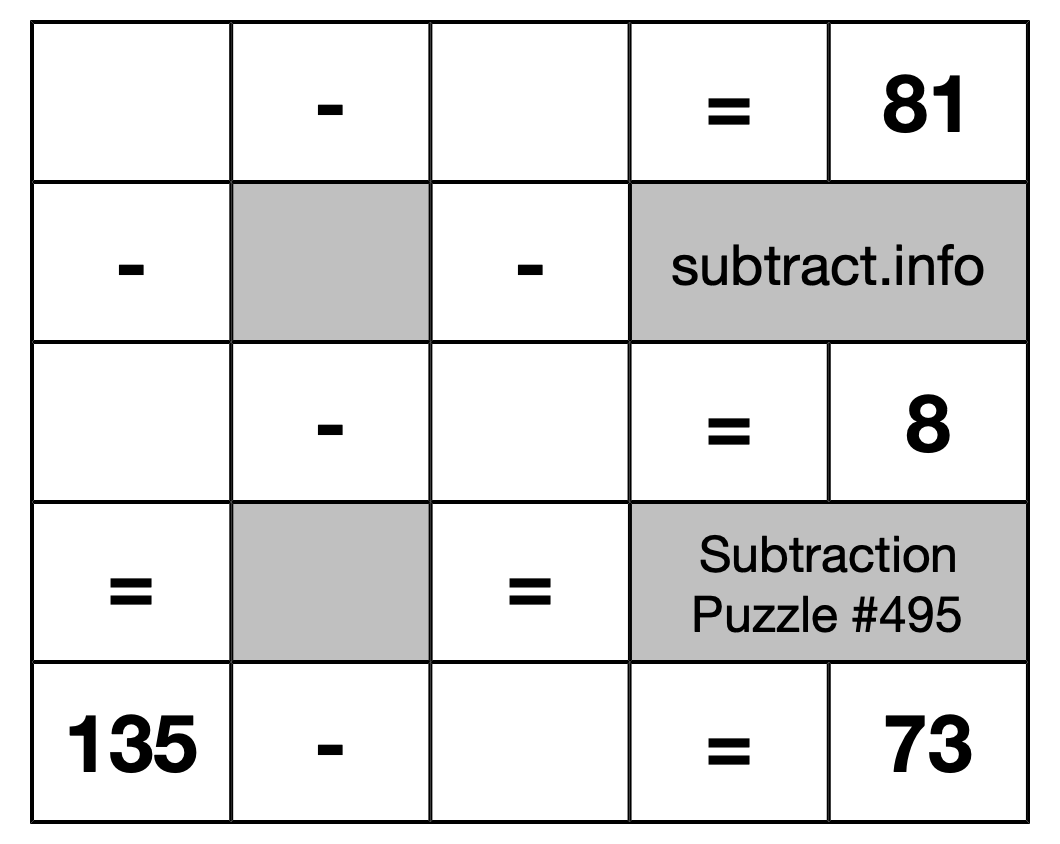 Subtraction Puzzle #495