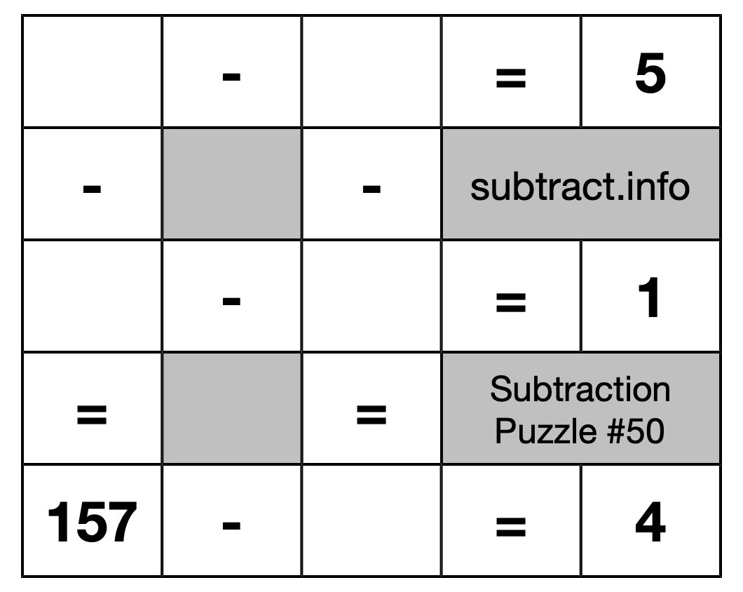 Subtraction Puzzle #50