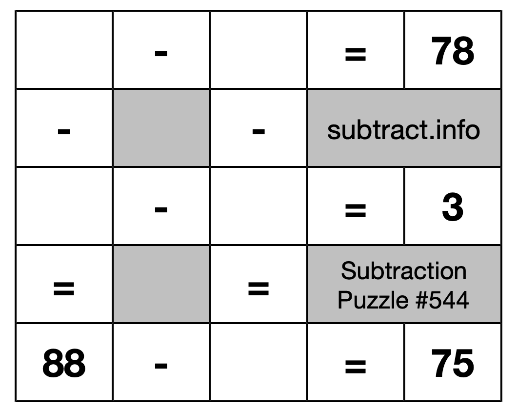 Subtraction Puzzle #544