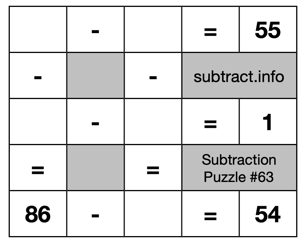 Subtraction Puzzle #63