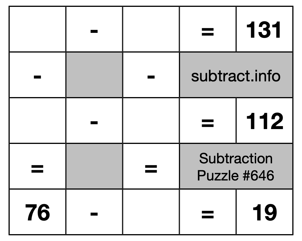 Subtraction Puzzle #646