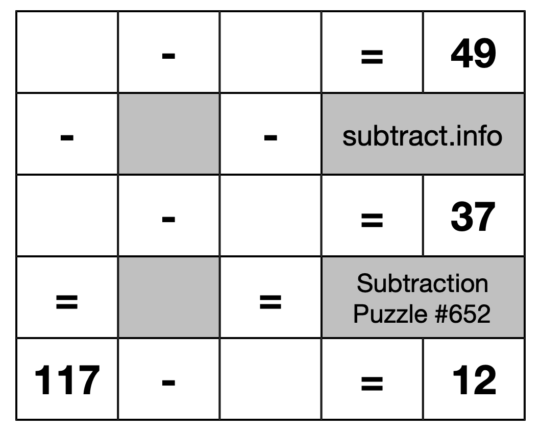 Subtraction Puzzle #652