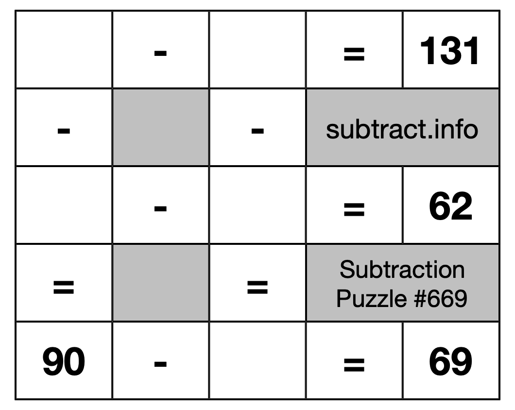 Subtraction Puzzle #669