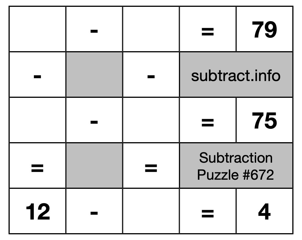 Subtraction Puzzle #672