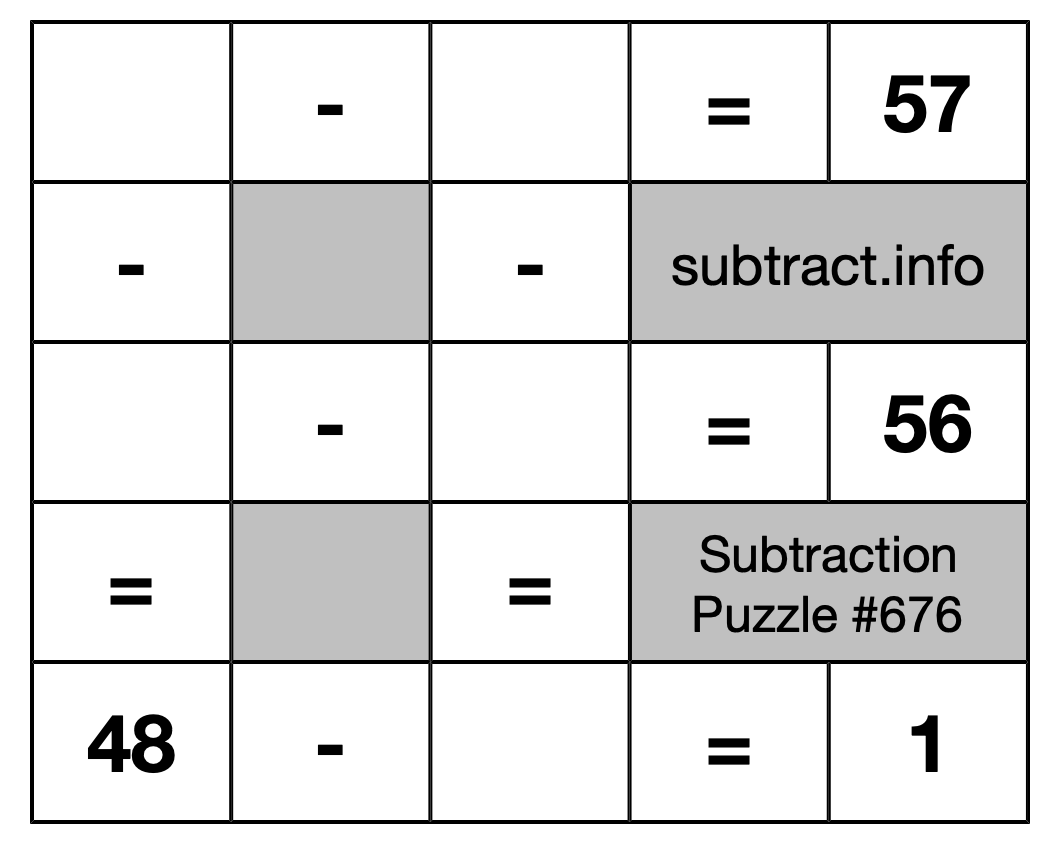 Subtraction Puzzle #676