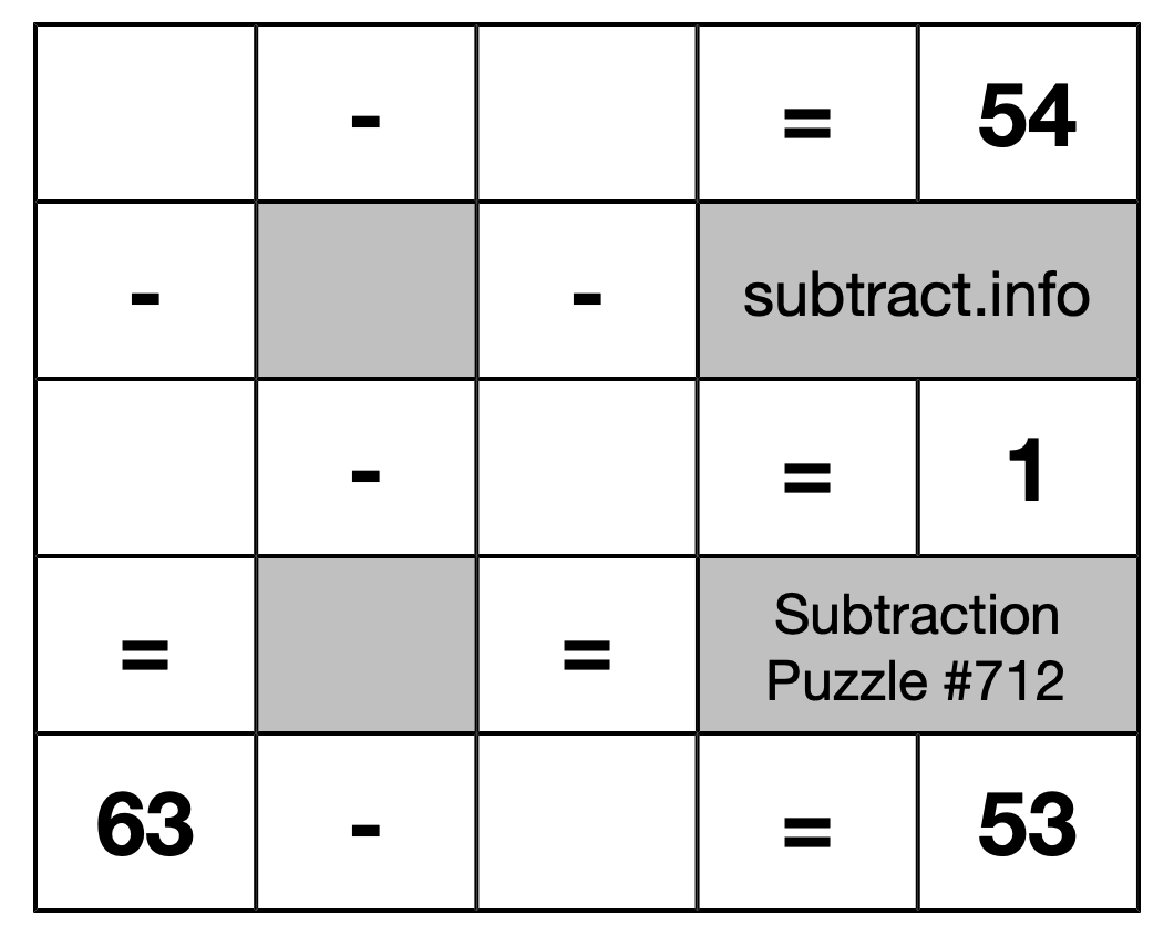 Subtraction Puzzle #712