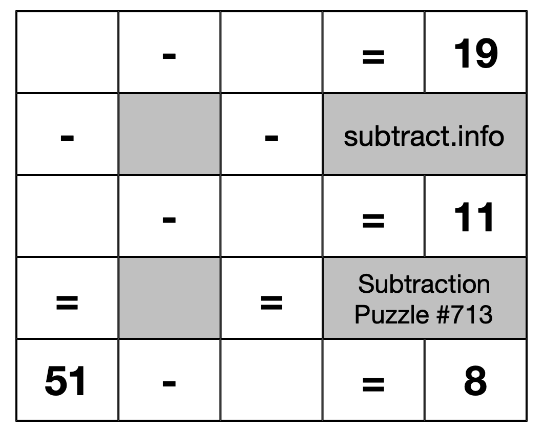 Subtraction Puzzle #713